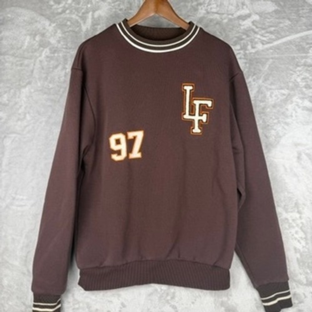 River Island Mens Brown‎ LF 97 Graphic Sweatshirt Pullover Long Sleeve Size M